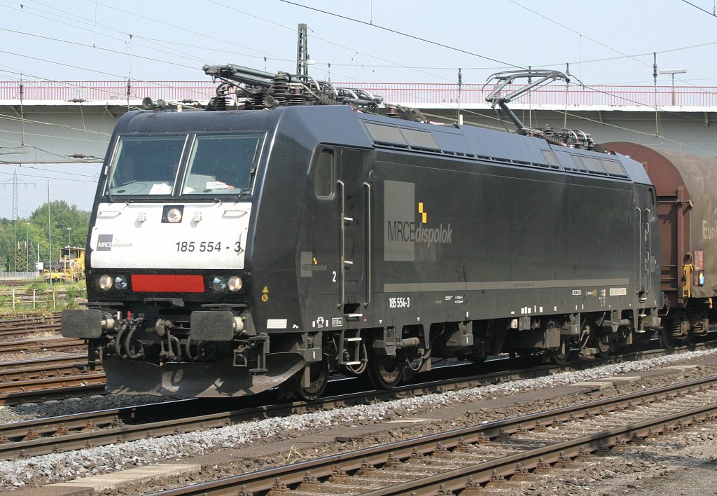 185 554 im Einsatz fr CFL Cargo am 3.7.10 in Duisburg-Entenfang