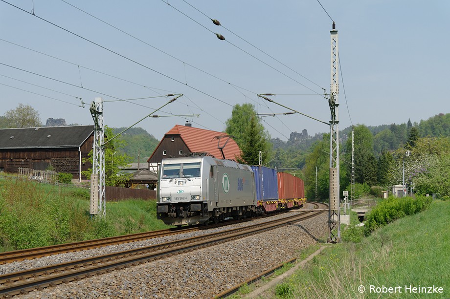 185 562-6 mit Gz in Ri Decin am 29.04.2011 in Rathen