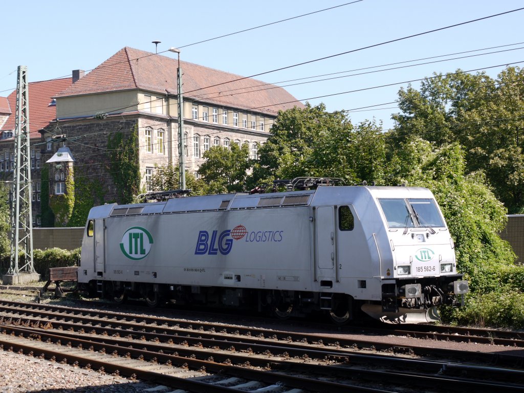 185 562 der ITL BLG Logistics am 2.08.2011 abgestellt in Karlsruhe-Gr�nwinkel