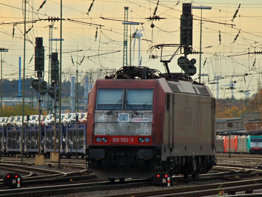 185 592-3 rangiert am 05.11.2011 in Aachen West.