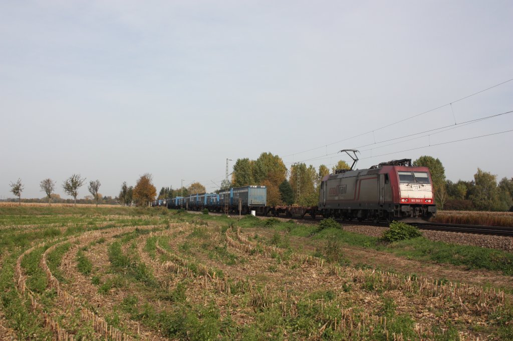 185 593-1 bei Riegel am 20.10.2012