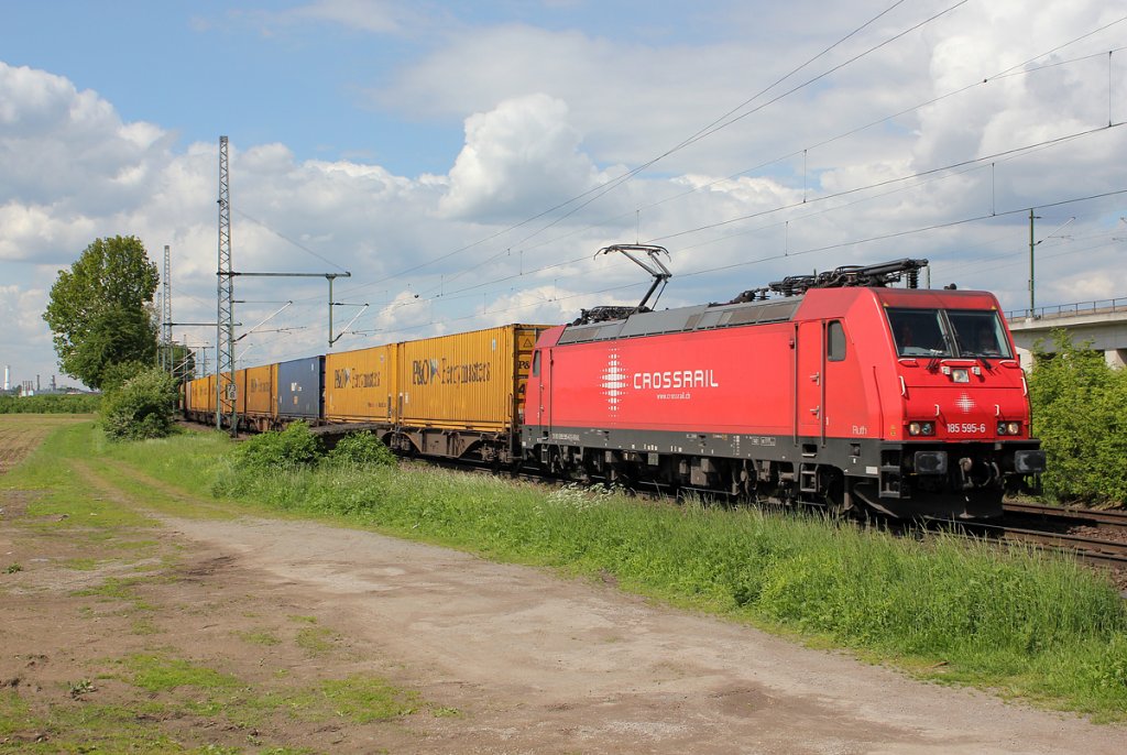 185 595-6 der Crossrail in Porz Wahn am 24.05.2013