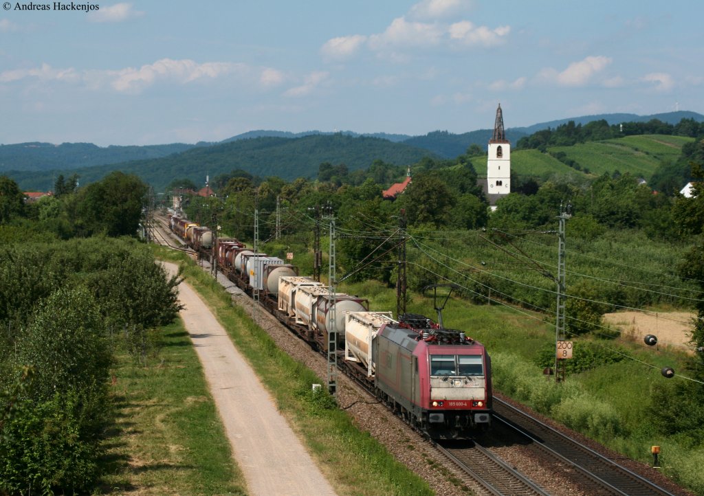 185 600-4 mit einem KLV gen Sden bei Denzlingen 6.7.10