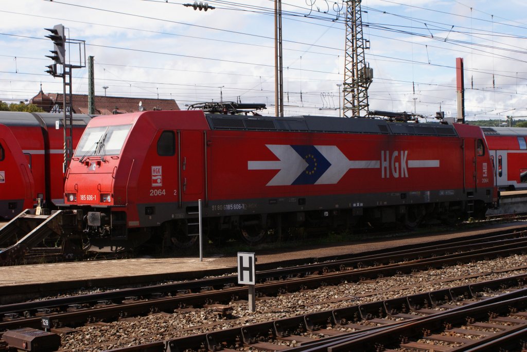 185 606-1 abgestellt in Ulm Hbf am 16.08.2010