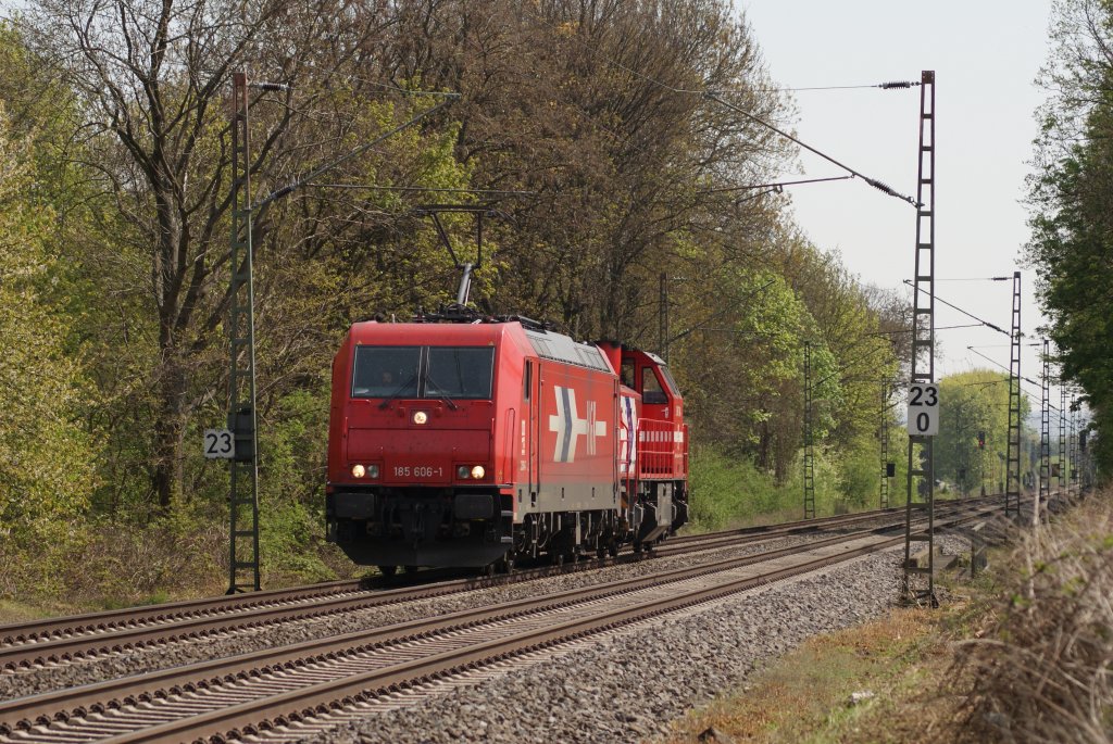 185 606-1 (HGK) + MaK 1700BB (HGK) als Lz in Bornheim am 24.04.2010