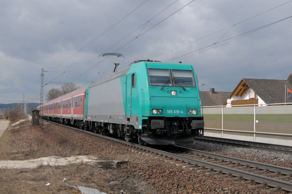185 619 am 11.03.11 der N�rnberger S-Bahn in P�lling