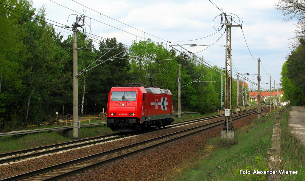 185 630-1 allein Richtung Guben �ber Cottbus am 2.Mai unterwegs.