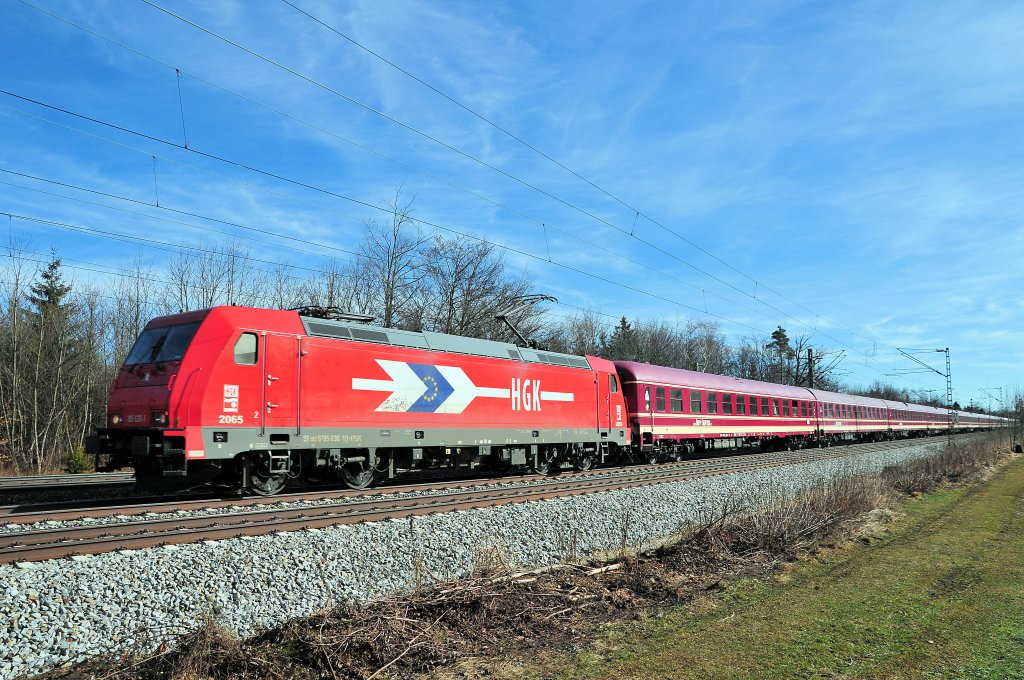 185 630 am 27.02.10 mit einem Sz von Schladming nach Amsterdam in Haar/Mnchen