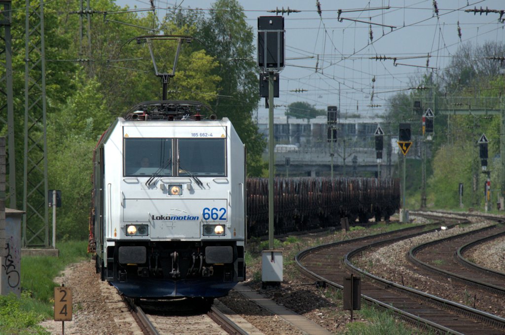 185 662 am 05.05.13 mit dem sonntglichen Stahl nach Rovato am Heimeranplatz