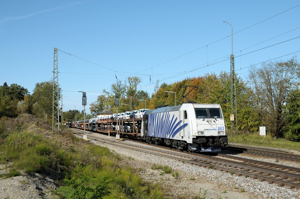 185 663 am 11.10.11 mit DGS 48867 nach Verona in Aling