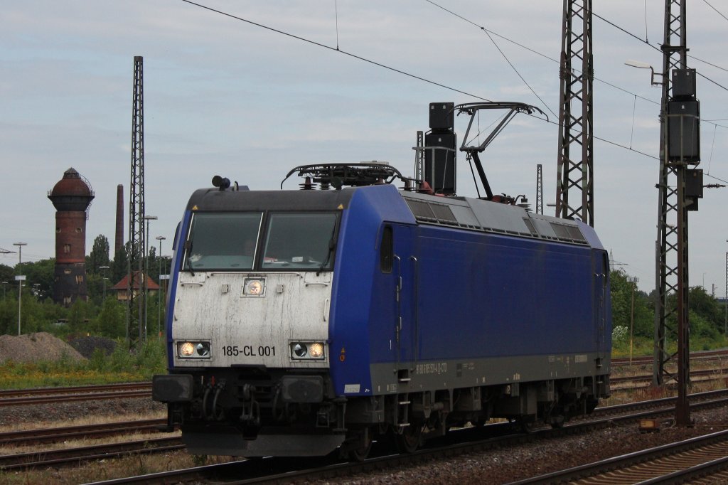 185-CL 001 am 9.7.11 als Lz in Duisburg-Bissingheim.