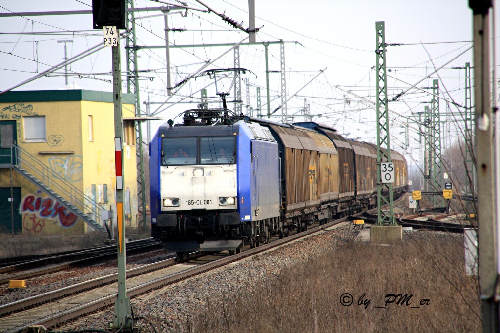 185-CL 001 wird in krze den Bhf.Nauen im Havelland erreichen. 15.2.11