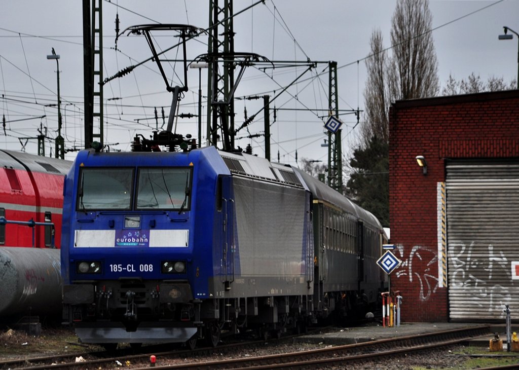 185-CL 008 der Eurobahn abgestellt in Mnchengladbach am 28.02.2010