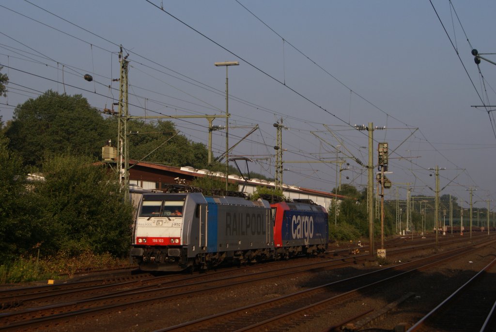 186 103-8 + 482 017-1 als Lz in Dsseldorf-Eller am 04.07.2011