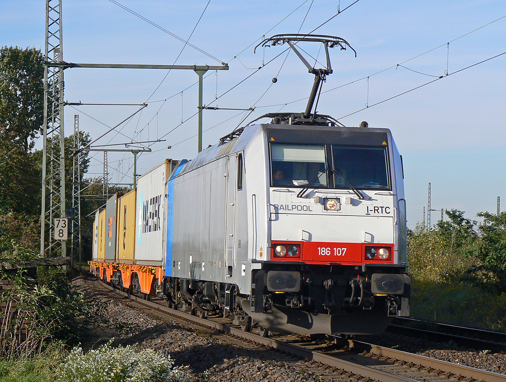 186 107 der RAILPOOL/RTC in Porz Wahn am 21.10.2010