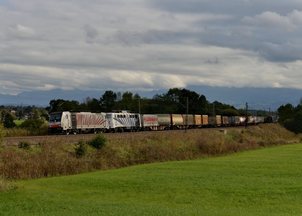 186 284 + 139 177 mit dem Leipziger-KLV am 13.10.2012 unterwegs bei Rann.
