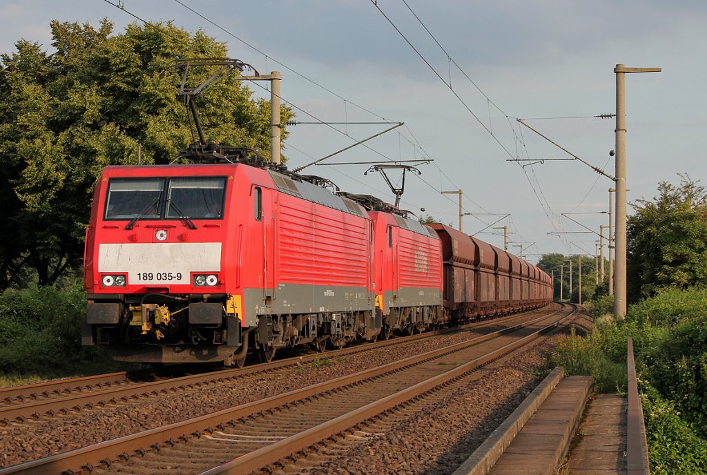 189 035-9 und 189 xxx-x am Erzbomber vor Br�hl am 19.08.2011