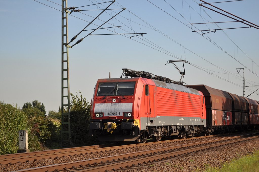 189 043 mit Mittelpufferkupplung am 22.09.2010 bei Voerde