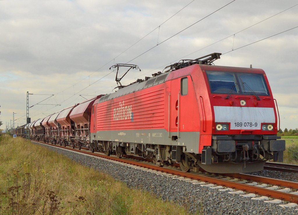189 078-9 bei Allerheiligen aus Richtung Neuss kommend am Mittwoch den 10.10.2012