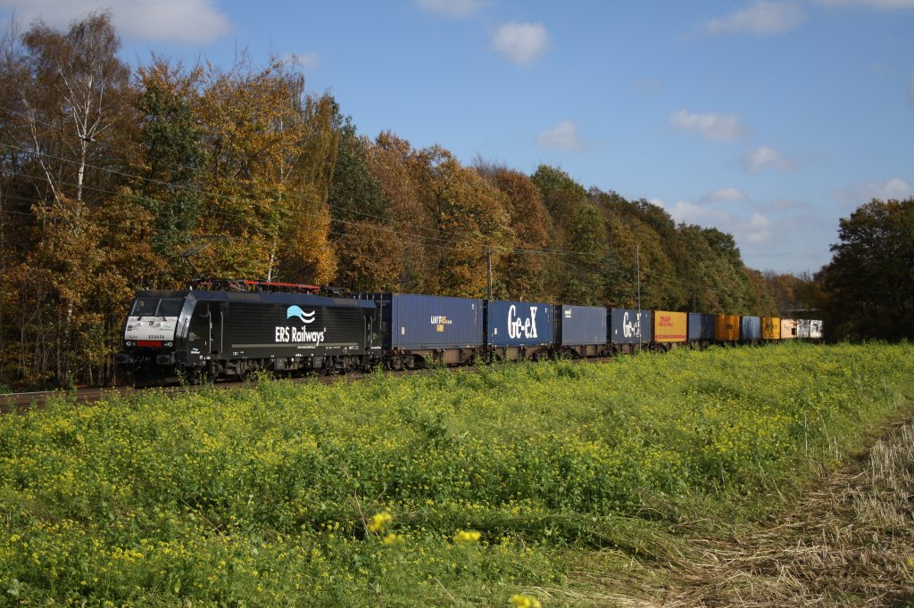 189 090 am 03.11.2009 auf em Weg nach Venlo. Viersen-Dlken.