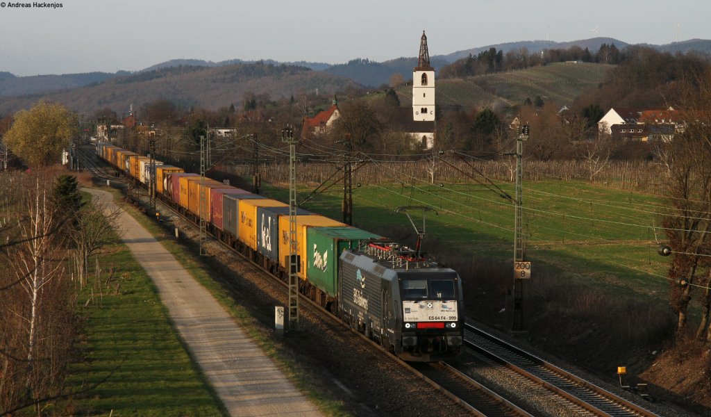189 099-5 mit einem KLV Zug bei Denzlingen 17.3.12