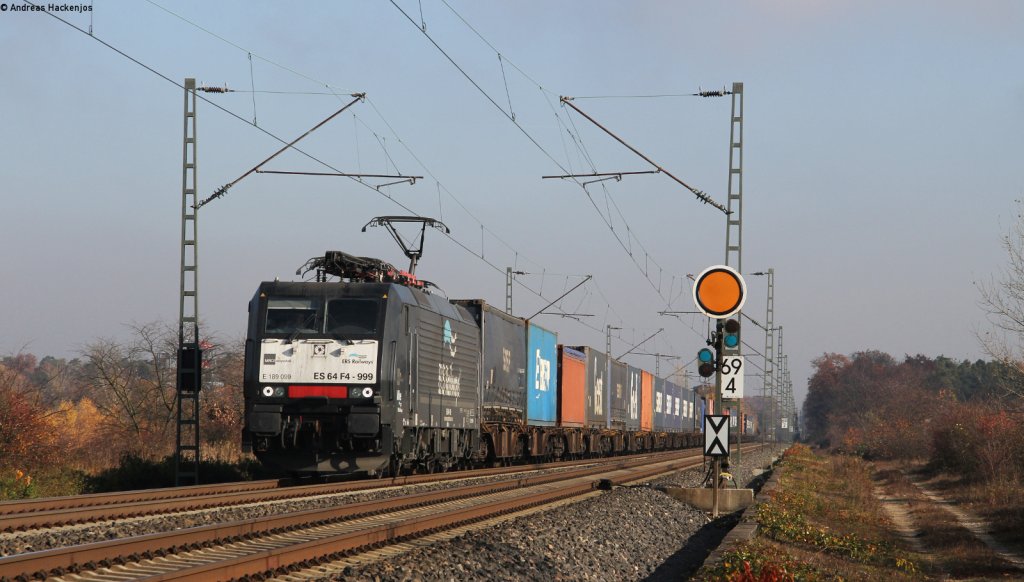 189 099-5 mit einem KLV bei Forchheim 13.11.12