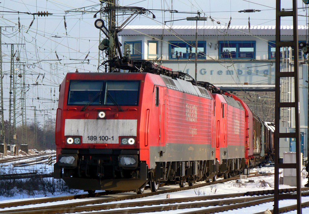 189 100-1 verlsst den Gbf kln Gremberg am 31.01.2010 (ffentl. zugnglich)