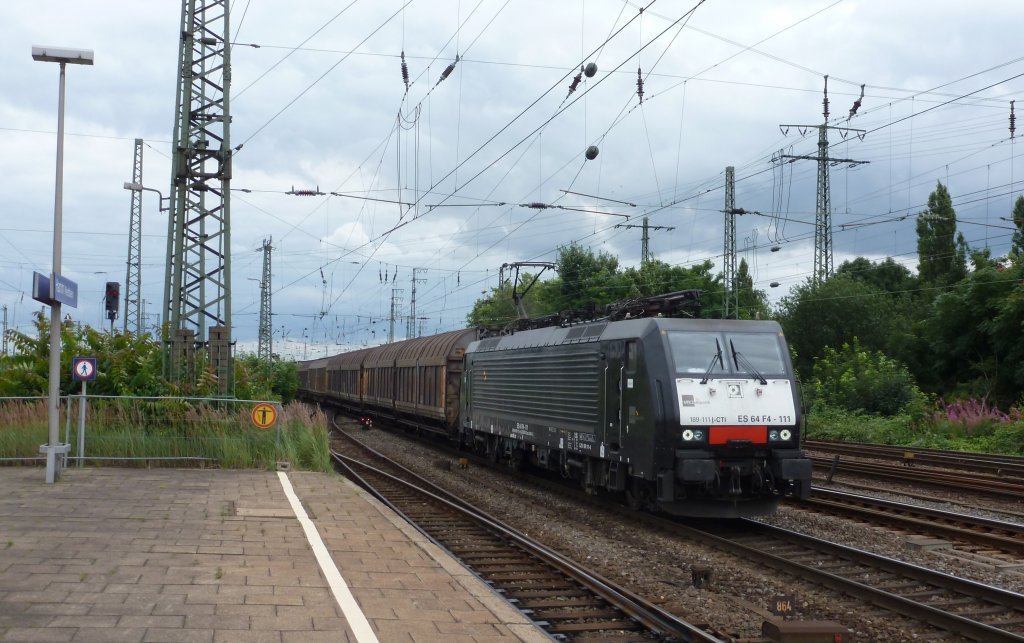 189 111 fuhr am 21.07.2012 mit einem Gterzug durch Hamm(Westfalen).