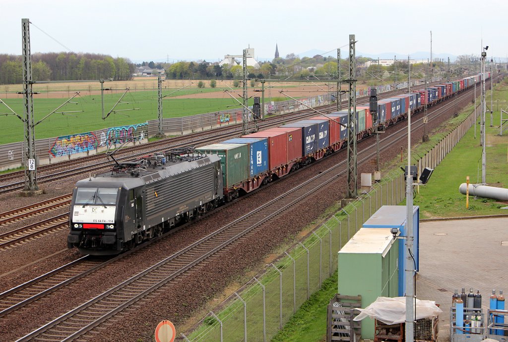 189 114 / ES 64 F4-114 bei Porz(Rhein) am 23.04.2013
