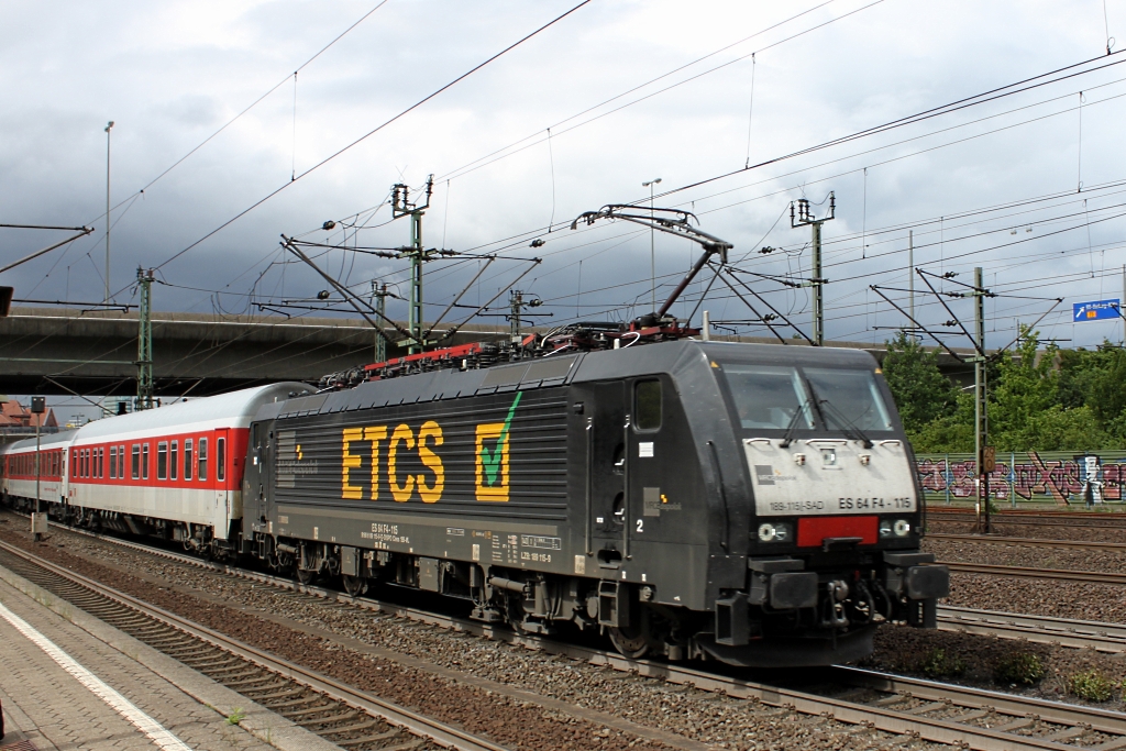 189 115  ETCS  durchf�hrt mit einem Autozug HH-Harburg. (20.07.12)