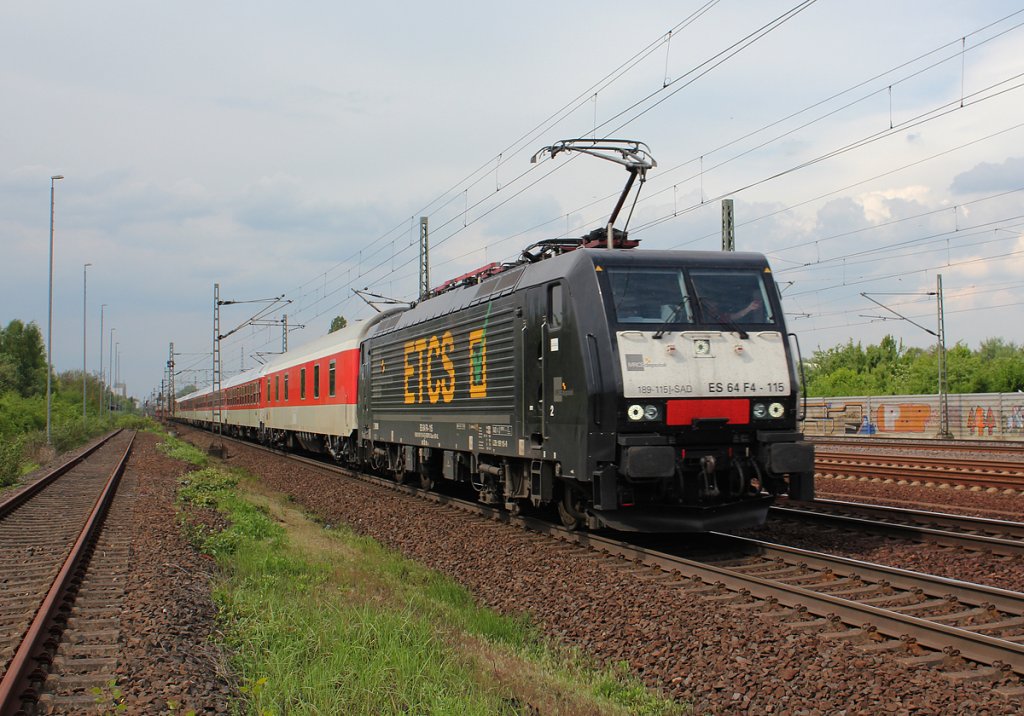 189 115  ETCS  mit AZ in Porz(Rhein) am 08.05.2013