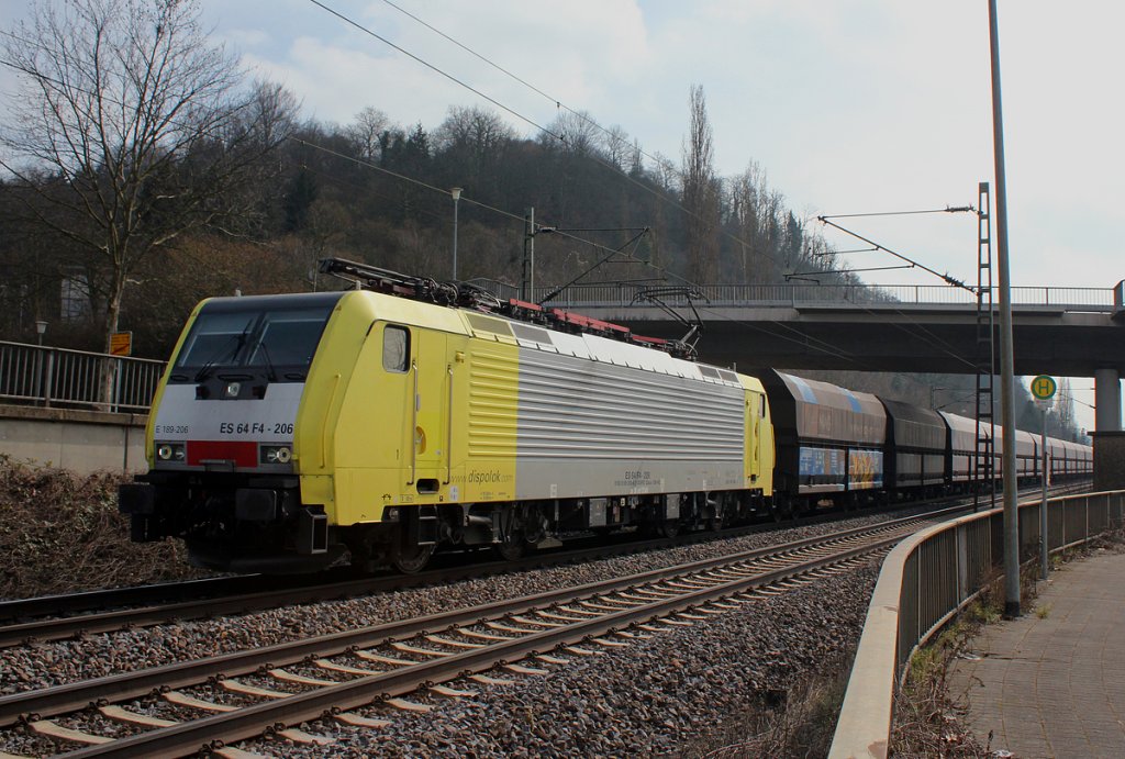 189 206 / ES 64 F4-206 f�r NIAG im Einsatz bei Dattenberg am 22.03.2013