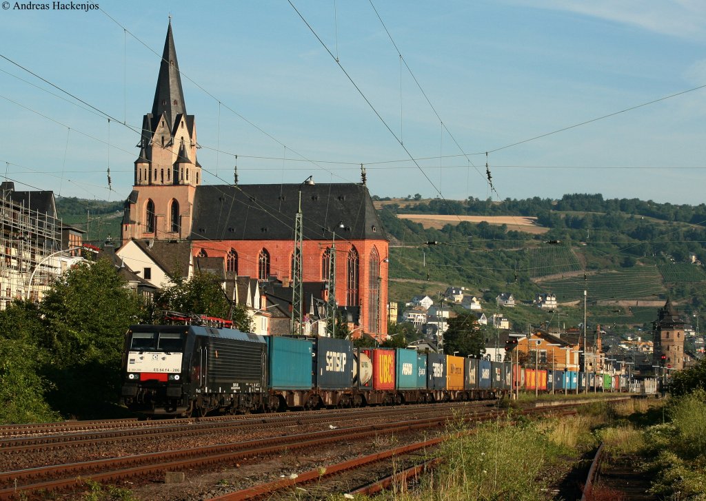 189 286-8 einem KLV gen S�den in Oberwesel 20.7.10