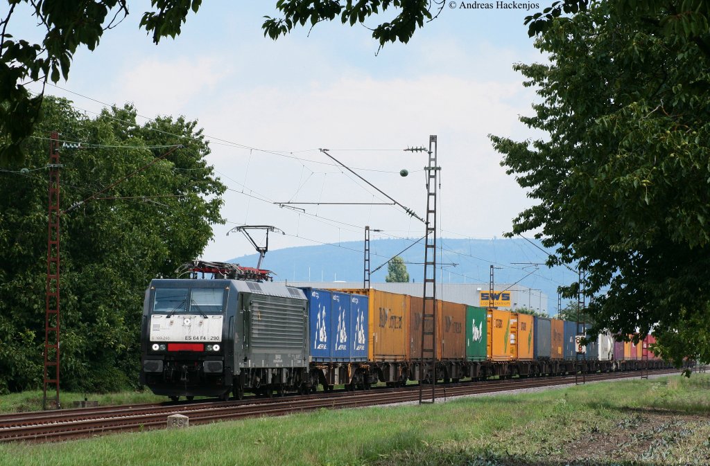 189 290-0 mit einem KLV gen Sden bei Muggensturm 6.8.10