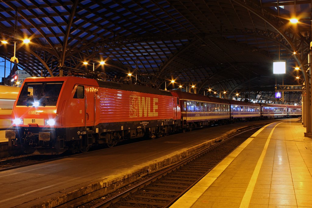 189 801-4 / WLE81 mit Mller Touristik Sonderzug in Kln Hbf am 04.11.2012
