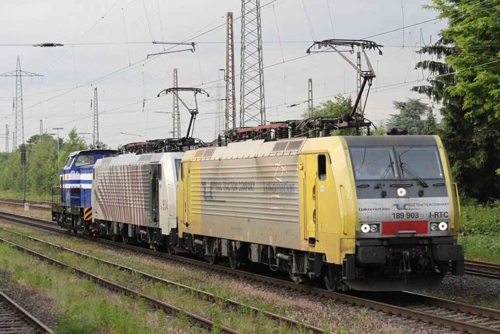 189 903 und 904 zogen am 1.6.12 die AL 46 durch Ratingen-Lintorf.Gru an den Tf!