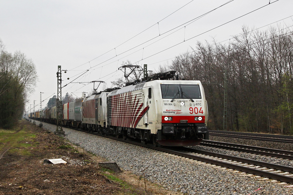 189 904 + 186 28x mit KV Zug am 14.04.2012 in Haar.