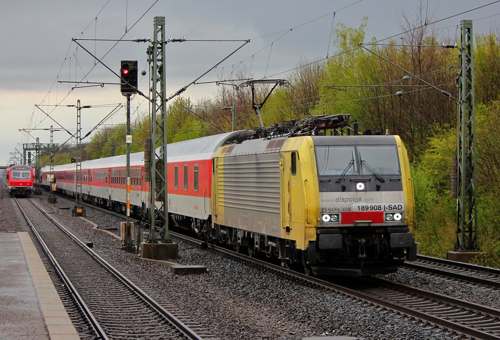 189 908 / ES 64 F4-008 am AZ13313 in K�ln Stammheim am 22.04.2012