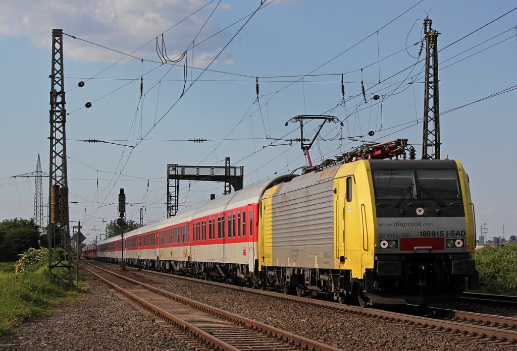 189 915 / ES 64 F4-015 mit AZ13313 in Br�hl am 27.05.2012