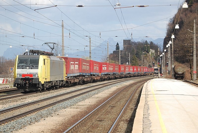 189 917 mit einem Winner-Zug am 26.03.2010 in Brixlegg