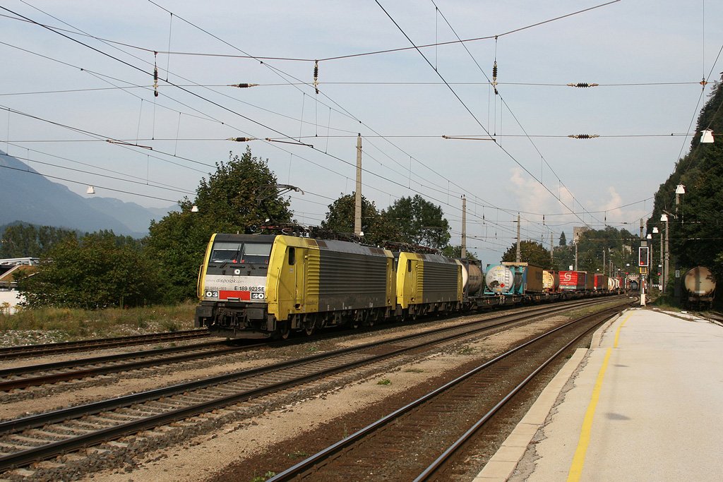 189 923 + 924 im Einsatz f�r TXL mit dem DGS 43101 im September 2009 in Brixlegg.