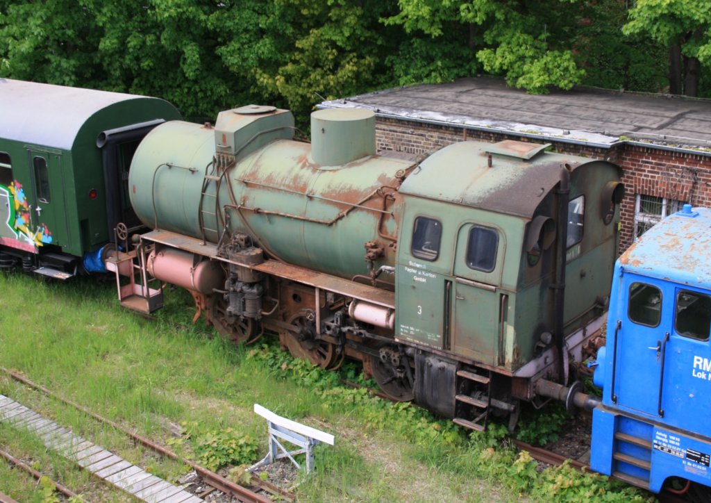 19.5.2012 Bernau bei Berlin. Dampfspeicherlok 3 / Ina 14 der Papierfabrik Schwedt/O bzw. Dauerleihgabe DB Museum Nrnberg an  Hei Na Ganzlin  