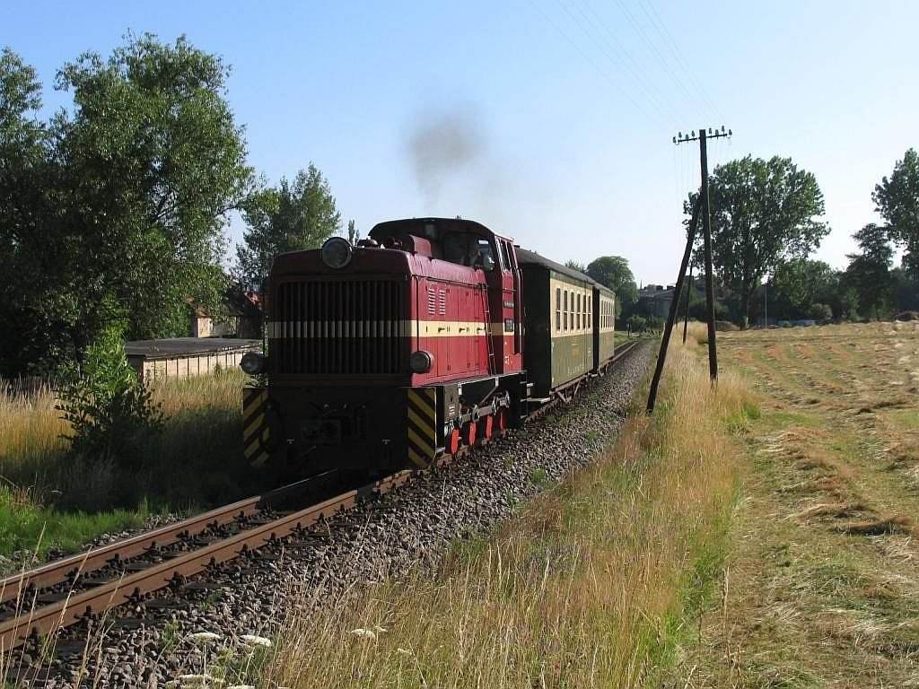 199 013 (Schsichs-Oberlausitzer Eisenbahngesellschaft mBh) mit Zug 700 Zittau-Bertsdorf in der Nhe von Olbersdorf (14-7-2007).