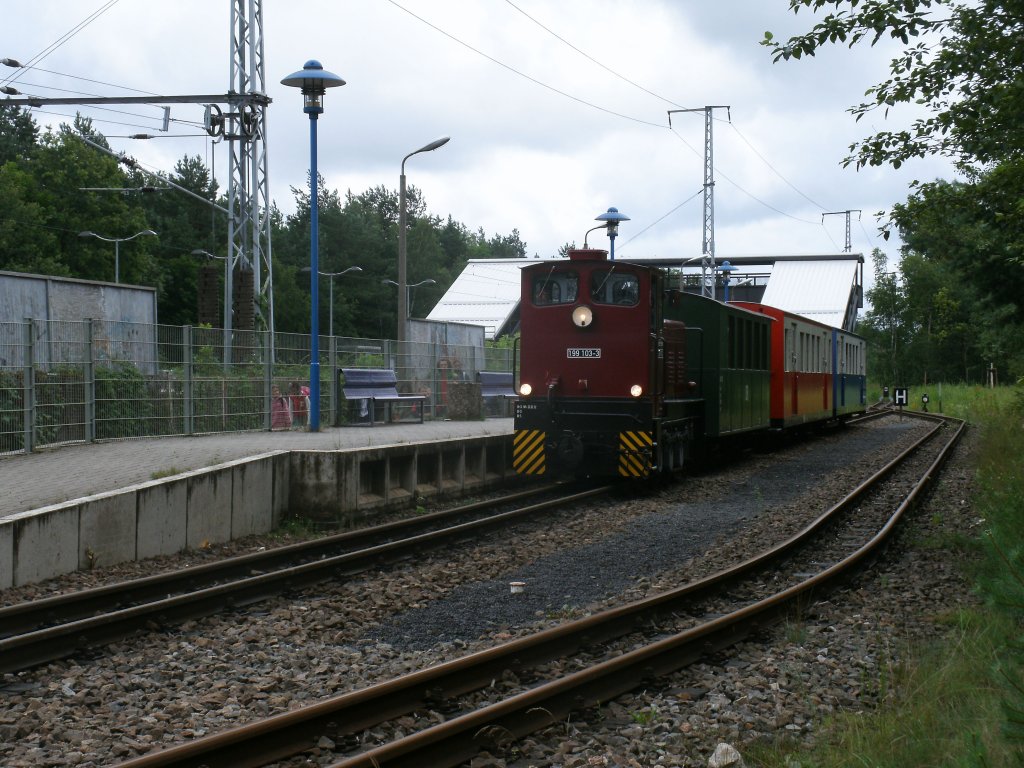 199 103 von der Berliner Parkeisenbahn,am 14.Juli 2012,im Bahnhof Wuhlheide.