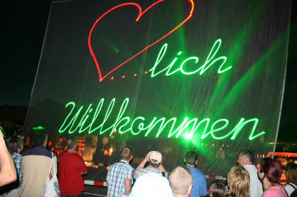 20. Heizhausfest in Chemnitz Hilbersdorf am 21.08. 2010, Abends zur Lasershow