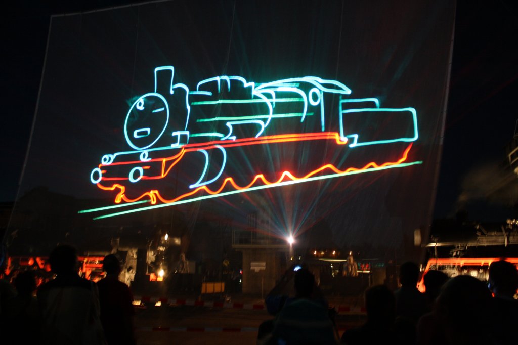 20. Heizhausfest in Chemnitz Hilbersdorf am 21.08. 2010, Abends zur Lasershow