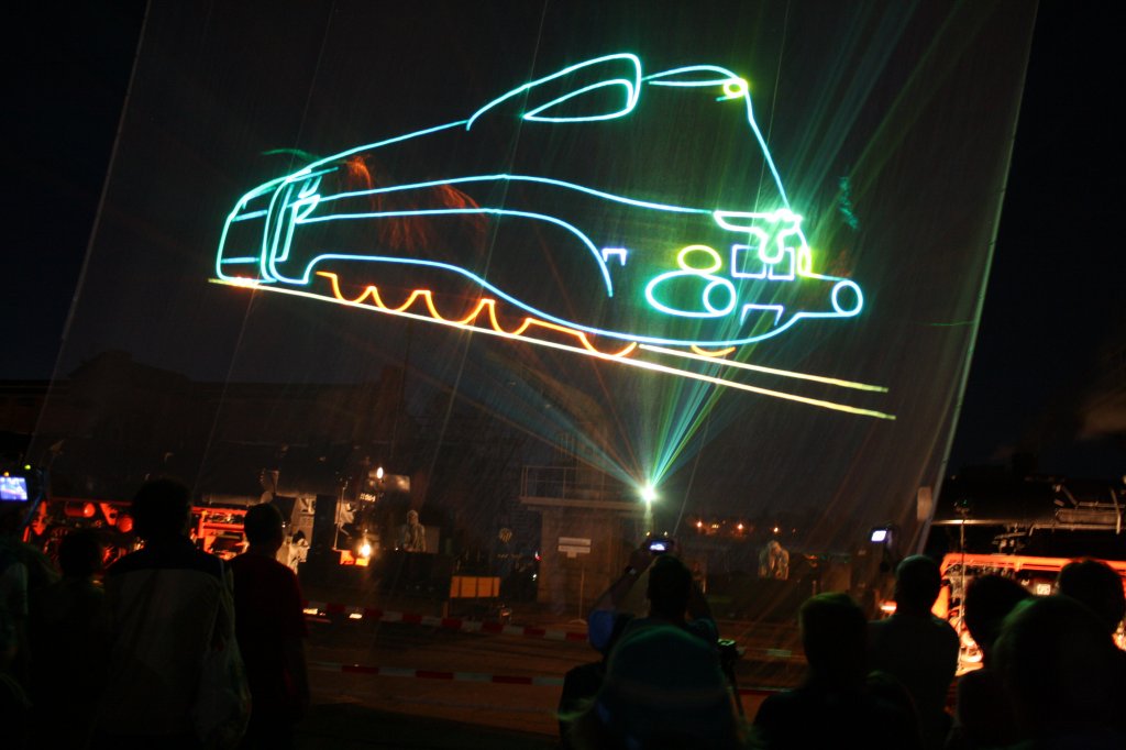 20. Heizhausfest in Chemnitz Hilbersdorf am 21.08. 2010, Abends zur Lasershow