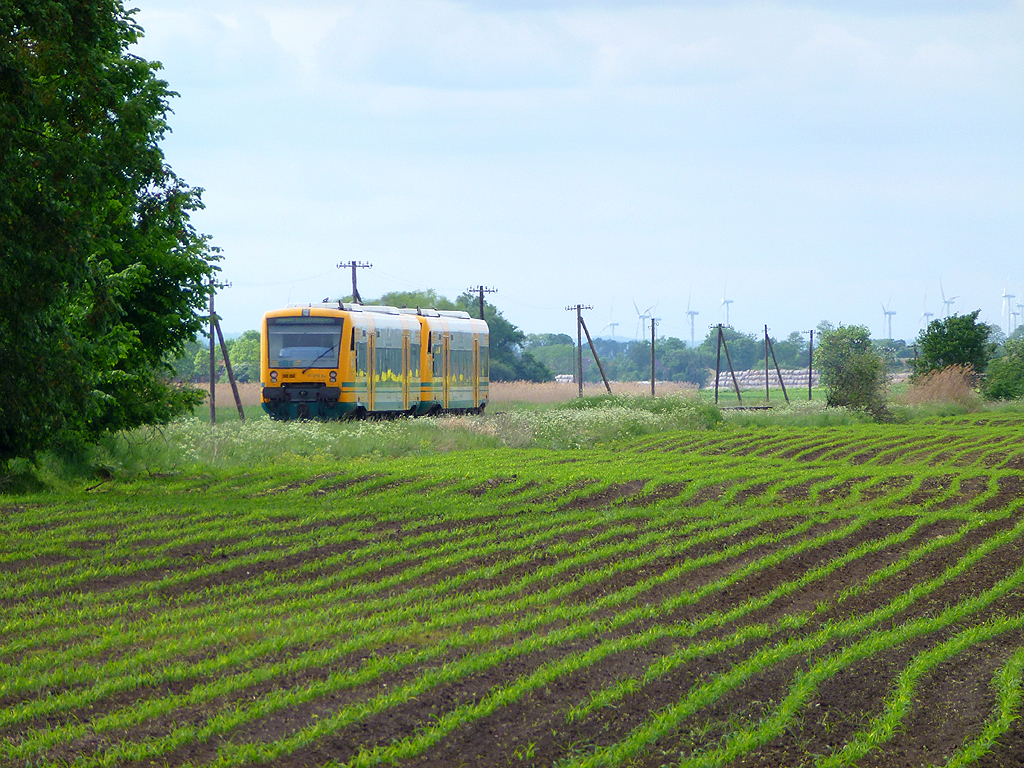 20.05.2013 - Zwei RegioShuttle der ODEG auf der RB60 bei Sietzing (Brandenburg).