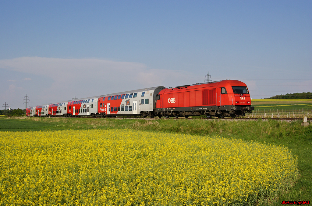 2016 005 fhrt mit REX7751 von Wien Meidling nach Neckenmarkt-Horitschon. Unterpetersdorf, 02.05.2012