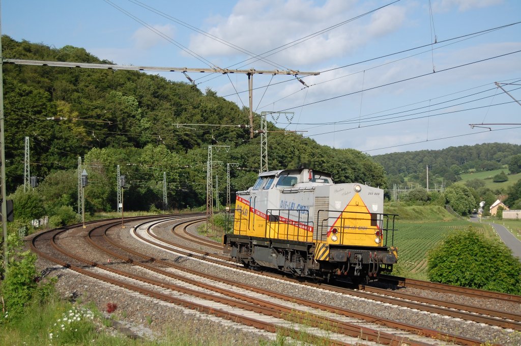 203 005  Starker Anton  von der LEI GMBH durchfuhr am 20.06.2010 als Lz den Bahnhof Himmighausen.